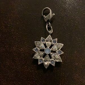 Origami owl blue and silver snowflake dangle